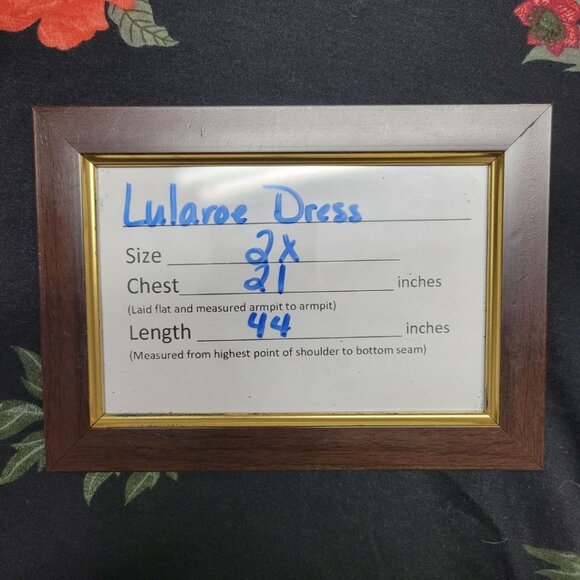 Lularoe Dress Sleeveless Black Red Roses Pockets Womens 2X Basic Classy - Picture 7 of 8